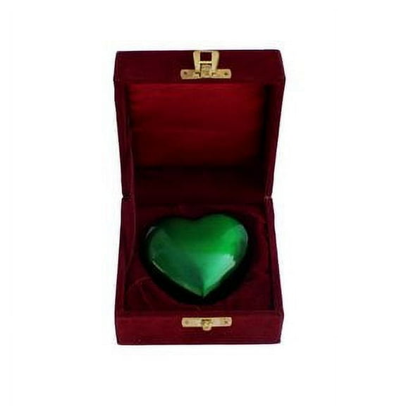 SHREYAS Heart Shaped GREEN PLAIN Cremation URNs for Human & Pet Ashes Keepsake Vase Highly Durable