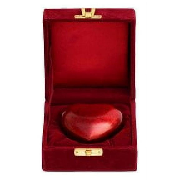 SHREYAS Heart Shaped RED BLACK DOT Cremation Urns for Human & Pet Ashes Keepsake Vase Highly Durable