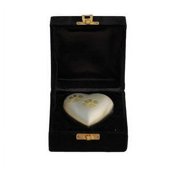 SHREYAS Heart Shaped SILVER GOLDEN FOOTPRINTS Cremation URNs for Human & Pet Ashes Keepsake Vase Highly Durable