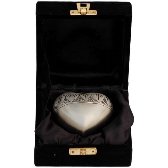 SHREYAS Heart Shaped Silver DZ Cremation Urns Brass Built for high Durability & Solidity