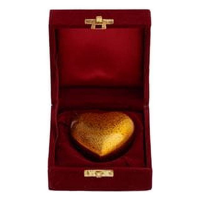 SHREYAS Heart Shaped YELLOW BLACK DOT Cremation URNs for Human & Pet Ashes Keepsake Vase Highly Durable