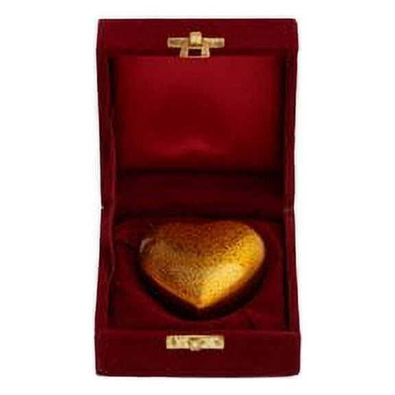 SHREYAS Heart Shaped YELLOW BLACK DOT Cremation URNs for Human & Pet Ashes Keepsake Vase Highly Durable