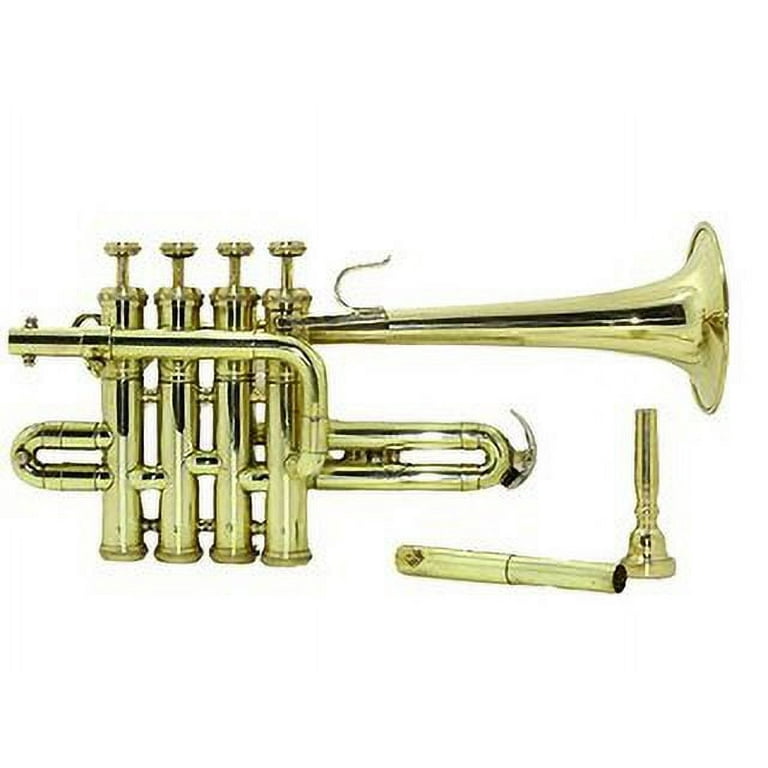 SHREYAS Piccolo Trumpet Brass Finish Picollo Bb/A Pitch W/Case-Mp Gold 