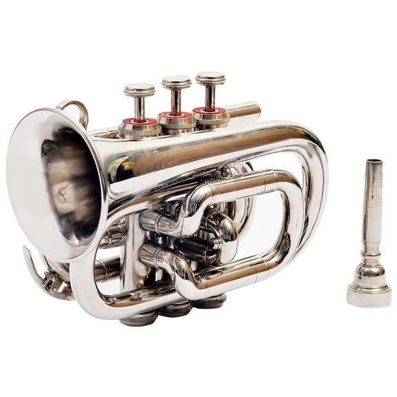 SHREYAS Pocket Trumpet Nickel Key Bb Flat Pitch with Free Hard Case & Mouthpiece Best Material