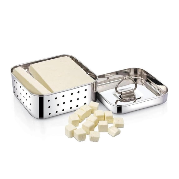 SHRI SHYAM STORE Stainless Steel Paneer Press & Tofu Maker with Drainage Holes and Lid
