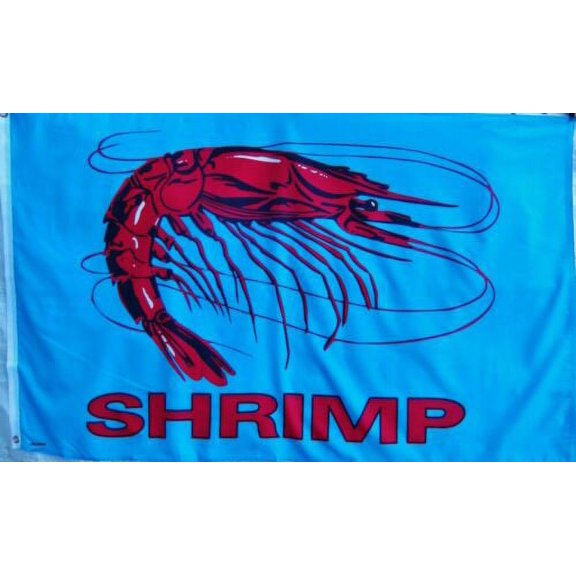 SHRIMP Flag 3'X5' BUSINESS ADVERTISING SEAFOOD SIGN BANNER 3X5 - 100D