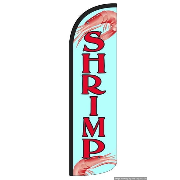 SHRIMP Windless Flag (Hardware Not Included) |Advertisement /Business Flags | Feather Flag |
