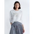 thumbnail image 1 of Free Assembly Women's and Women's Plus New York Embroidered Shrunken Sweatshirt, Sizes XS-4X, 1 of 5