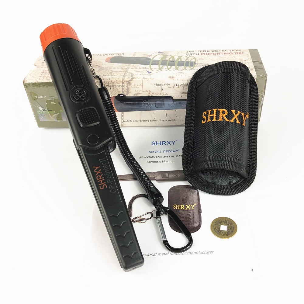 SHRXY Pointer Metal Detector Gold Metal Detector Static Alarm with Bracelet-black