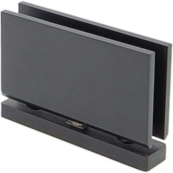 SHS Frameless Shower Door Top or Bottom Strong Wall-to-Glass Pivot Hinge for 3/8'' Glass Includes Replacement Parts Solid Brass. Heavy Duty with Square Corners. (Matt Black)