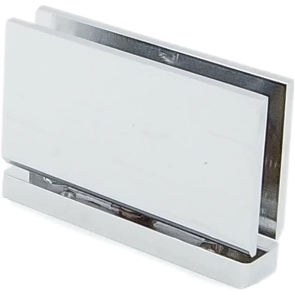 SHS Frameless Shower Door Top or Bottom Strong Wall-to-Glass Pivot Hinge for 3/8'' Glass Includes Replacement Parts Solid Brass. Heavy Duty with Square Corners. (Polished Chrome)