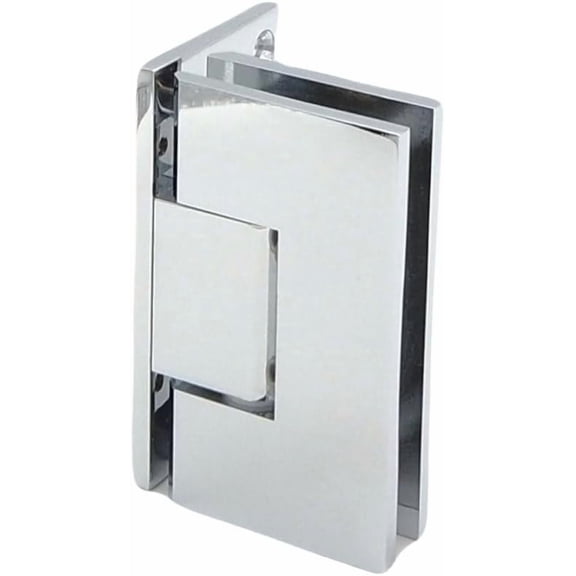 SHS Sapphire Series Offset Frameless Shower Door Hinge Wall-to-Glass Includes Replacement Parts Solid Brrass. Heavy Duty with Square Corners. (Polished Chrome)