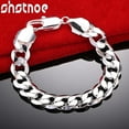 thumbnail image 1 of SHSTONE 925 Sterling Silver 12mm Man Cuban Bracelets For Woman Chain Wedding Accessories Party Birthday Gift Fashion Jewelry, 1 of 1