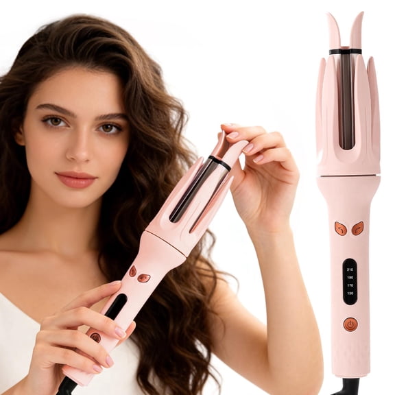 SHTOHOME Automatic Curling IronDiameter 28mmFour Temperature Levels Can Be SelectedTimer FunctionOne-Click RotationRotating Curling IronPink