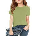 thumbnail image 1 of SHTXOZHI 2 Pcs Kids Short Sleeve Round Neck Tee Shirts Boys Girls Summer Solid Color Basic Tops, 1 of 6