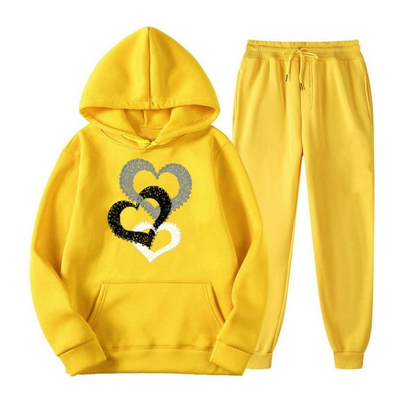 SHTXOZHI 2 Piece Sets for Women Graphic Sweatsuit Long Sleeve Hoodies Jogger Sweatpants Matching Set