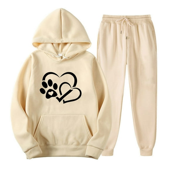 SHTXOZHI 2 Piece Sets for Women Graphic Sweatsuit Long Sleeve Hoodies Jogger Sweatpants Matching Set