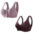 thumbnail image 1 of SHTXOZHI 2PC Women Front Closure Bras No Underwire Push Up Button Bra Full Coverage Everyday Bra, 1 of 3