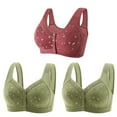 thumbnail image 1 of SHTXOZHI 3 Pack Front Closure Snap Bra for Women No Underwire Everyday Bras Push Up Support Bra Comfy Bralette, 1 of 7
