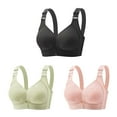 thumbnail image 1 of SHTXOZHI 3 Pack Full Coverage Bras for Women Wire Free V Neck Bra Push Up Adjustable Straps Comfort Bras, 1 of 7