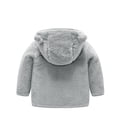 thumbnail image 1 of SHTXOZHI Baby Boy Winter Fleece Coat Toddler Girl Sherpa Jacket Infant with Hood Warm Outerwear, 1 of 3