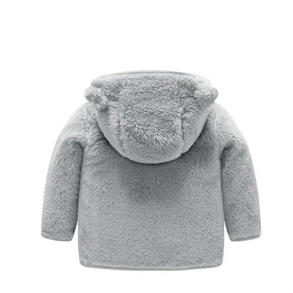 SHTXOZHI Baby Boy Winter Fleece Coat Toddler Girl Sherpa Jacket Infant with Hood Warm Outerwear