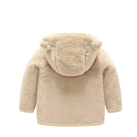SHTXOZHI Baby Boy Winter Fleece Coat Toddler Girl Sherpa Jacket Infant with Hood Warm Outerwear