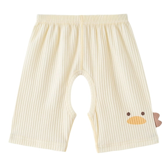 SHTXOZHI Baby Open-Crotch Shorts Elastic Waist Comfortable Ribbed Boys Pants Summer Casual Outdoor Girls Bottoms