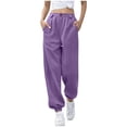 thumbnail image 1 of SHTXOZHI Baggy Sweatpants for Women Elastic Waist Drawstring Jogger Pants Workout Lounge Trousers with Pockets, 1 of 4