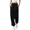 thumbnail image 1 of SHTXOZHI Baggy Sweatpants for Women Elastic Waist Drawstring Jogger Pants Workout Lounge Trousers with Pockets, 1 of 4
