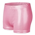 thumbnail image 1 of SHTXOZHI Boy Girl Metallic Shorts Summer Workout Yoga Dance Shorts Solid Color Elastic Waist Shorts, 1 of 4