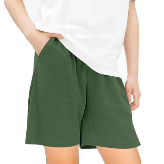 SHTXOZHI Boys Girl's Shorts Pull-on Elastic Waist Athletic Shorts with Pockets Summer Casual Shorts