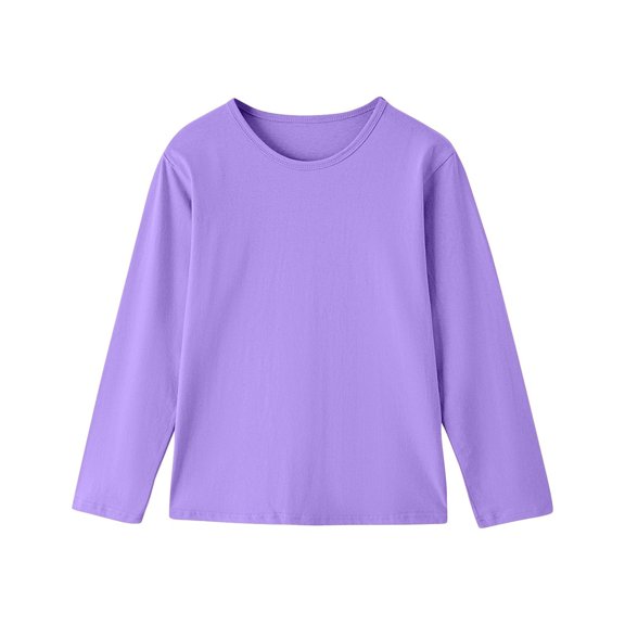 SHTXOZHI Boys Girls Basic Layering Tops Toddler Kids Long Sleeve Crewneck Casual Tee Tops 3-12Y
