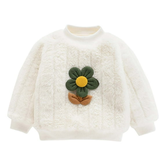 SHTXOZHI Boys Girls Fuzzy Fleece Sweatshirts Winter Warm Pullover Tops Toddler Kids 1-7 Years
