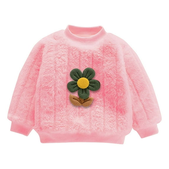 SHTXOZHI Boys Girls Fuzzy Fleece Sweatshirts Winter Warm Pullover Tops Toddler Kids 1-7 Years