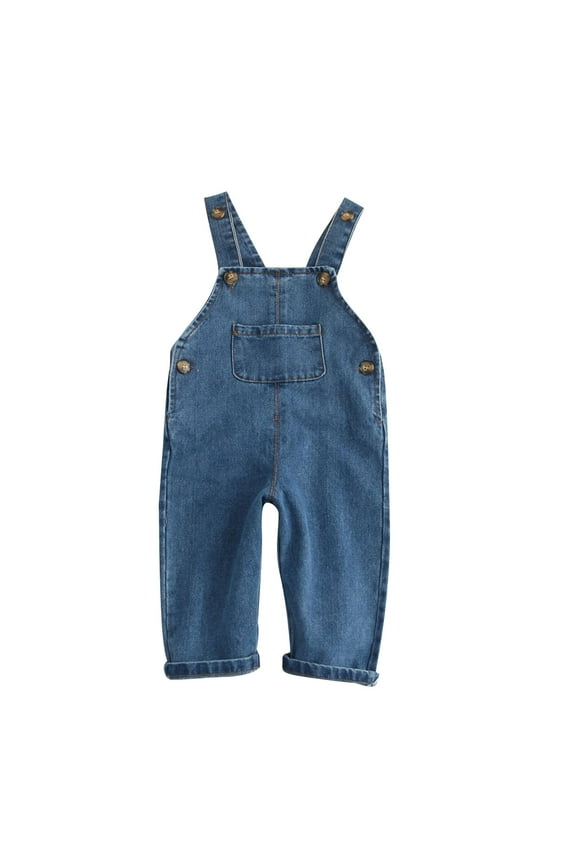 Boys Girls Jean Overalls Kids Sleeveless Denim Pants Jumpsuit Newborn Infant Baby Romper