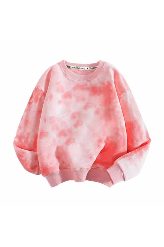 Boys Girls Tie-Dye Pullover Sweatshirts Toddler Kids Fall Long Sleeve Crewneck Tops