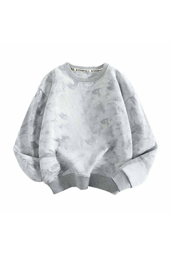 Boys Girls Tie-Dye Pullover Sweatshirts Toddler Kids Fall Long Sleeve Crewneck Tops