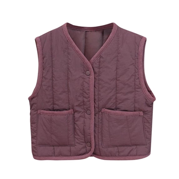 SHTXOZHI Boys Girls Winter Puffer Vest Kids Lightweight Sleeveless Button Down Jacket Warm Waistcoat