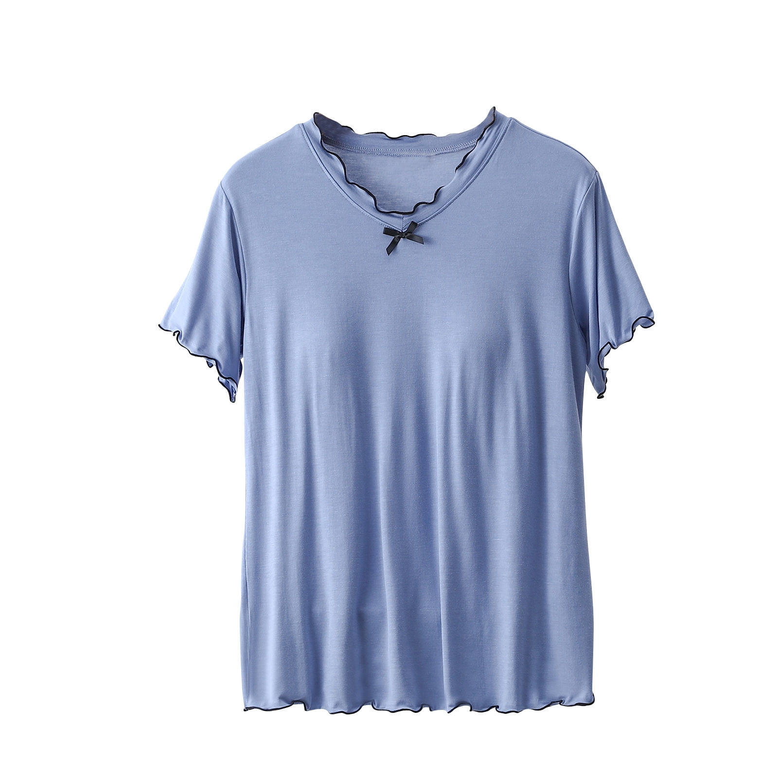 Built in Bra Tops for Women Short Sleeve Tshirt Summer Pajama Tops Workout Sports Yoga Shirts