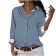 thumbnail image 1 of SHTXOZHI Button Down Causal Shirts for Women Long Sleeve Color Block Fall Shirts Collared Trendy Tops, 1 of 4