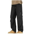 thumbnail image 1 of SHTXOZHI Cargo Pants for Men with Pockets Casual Sweatpants Drawstring Elastic Waisted Pants Streetwear, 1 of 3