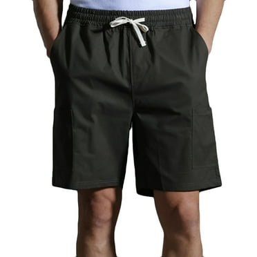 SHTXOZHI Cargo Shorts for Men Elastic Waist Summer Shorts Lightweight Drawstring Shorts with Pocket