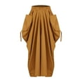 thumbnail image 1 of SHTXOZHI Cargo Skirt for Women Elastic Waist Beach Casual Ruffle Long Skirts with Pockets, 1 of 4