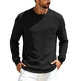 thumbnail image 1 of SHTXOZHI Crew Neck Pullover for Men Casual Layering Long Sleeve T-Shirts Travel Vacation Tops Work Basic Tees, 1 of 5