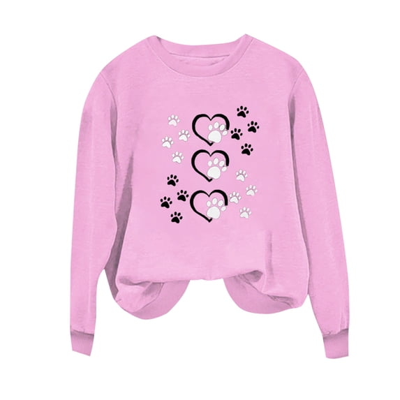SHTXOZHI Crewneck Sweatshirts for Women Long Sleeve Printed Pullover Tops Casual Fall Clothes