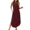 thumbnail image 1 of SHTXOZHI Dresses for Women Summer Sleeveless V Neck Casual Beach Sundresses with Pockets, 1 of 7