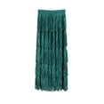 thumbnail image 1 of SHTXOZHI Elastic Waist Skirts for Women A-Line Tiered Fringe Solid Color Casual Tassel Skirt, 1 of 4