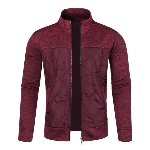 SHTXOZHI Fall Jackets for Men Stand Collar Full Zip Up Casual Coats Long Sleeve Lightweight Jacket