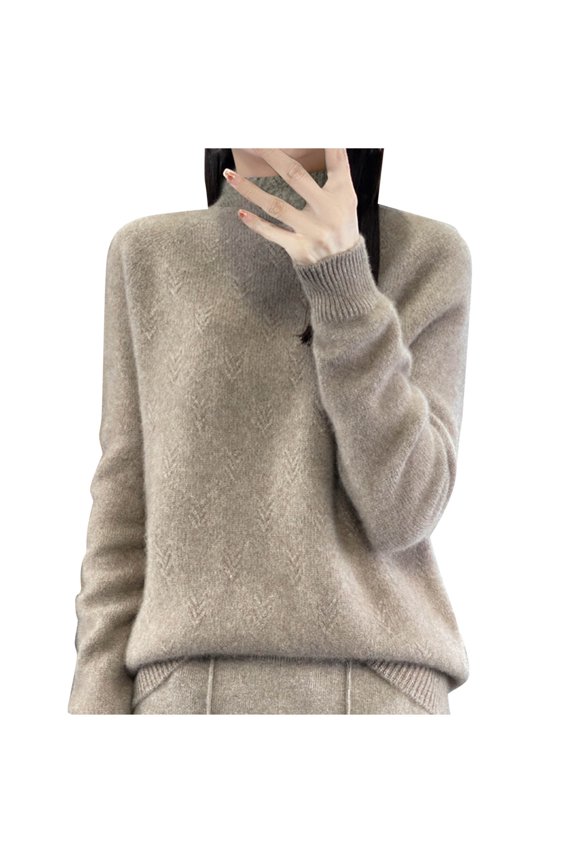 Fall Sweaters for Women Long Sleeve Mock Neck Knit Pullover Winter Basic Layering Top
